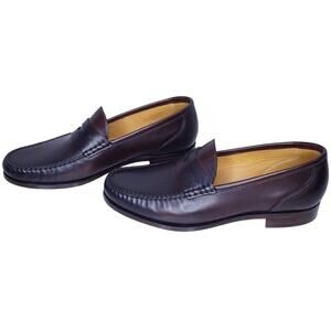 BECKETT SIMONON Cohen Penny Loafers Brown Leather Men's Size 10.5 Handcrafted